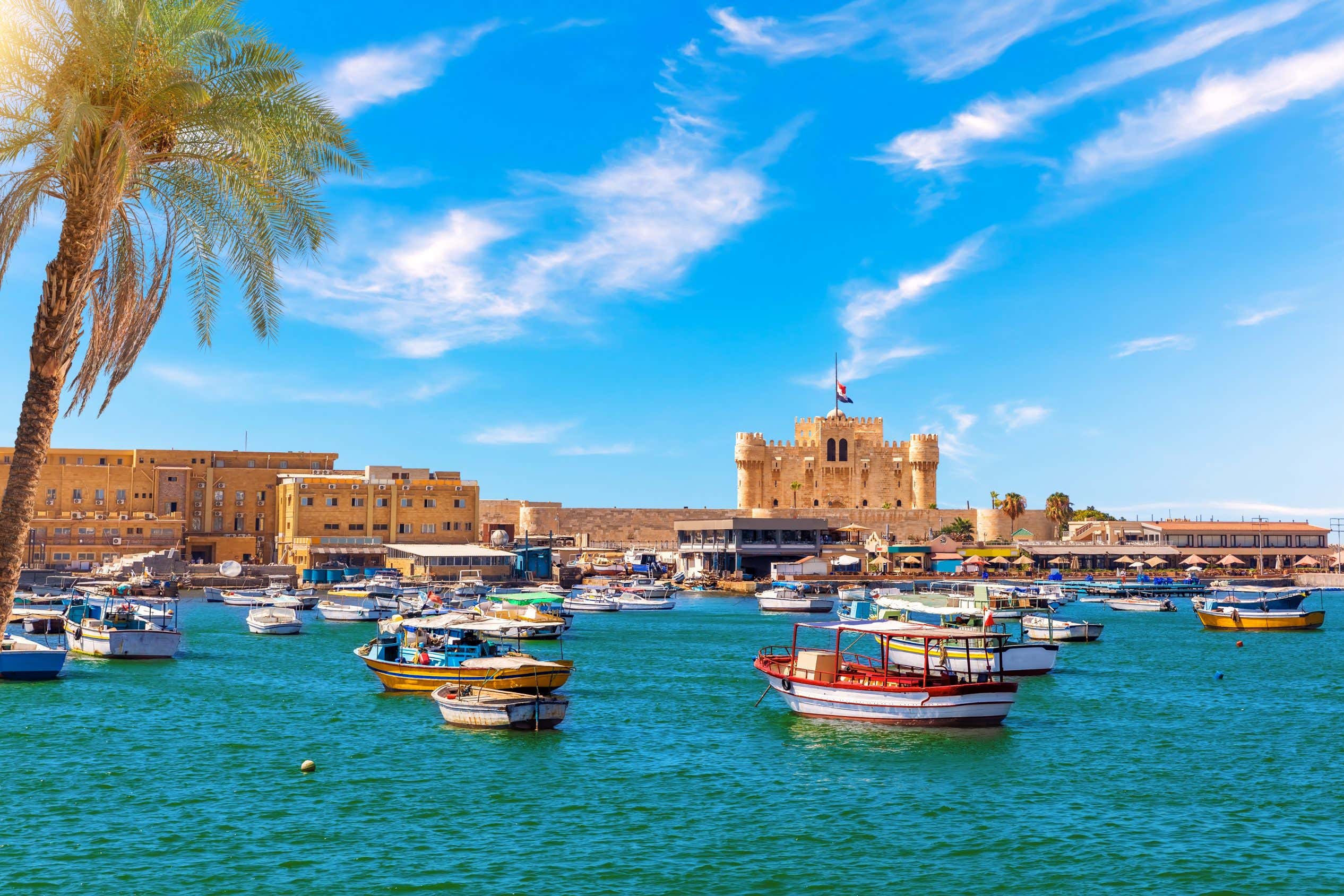 Alexandria harbour boats, Egypt