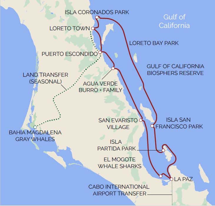 Baja cruise route map