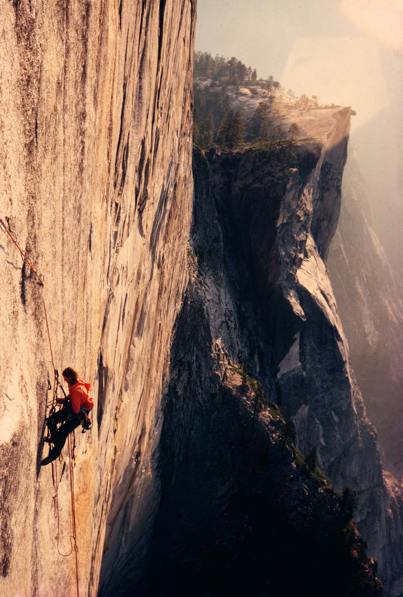 Photo ? Steve Monks Lydia Bradey on the first female ascent of Zenith, Halfdome, Yosemite National Park