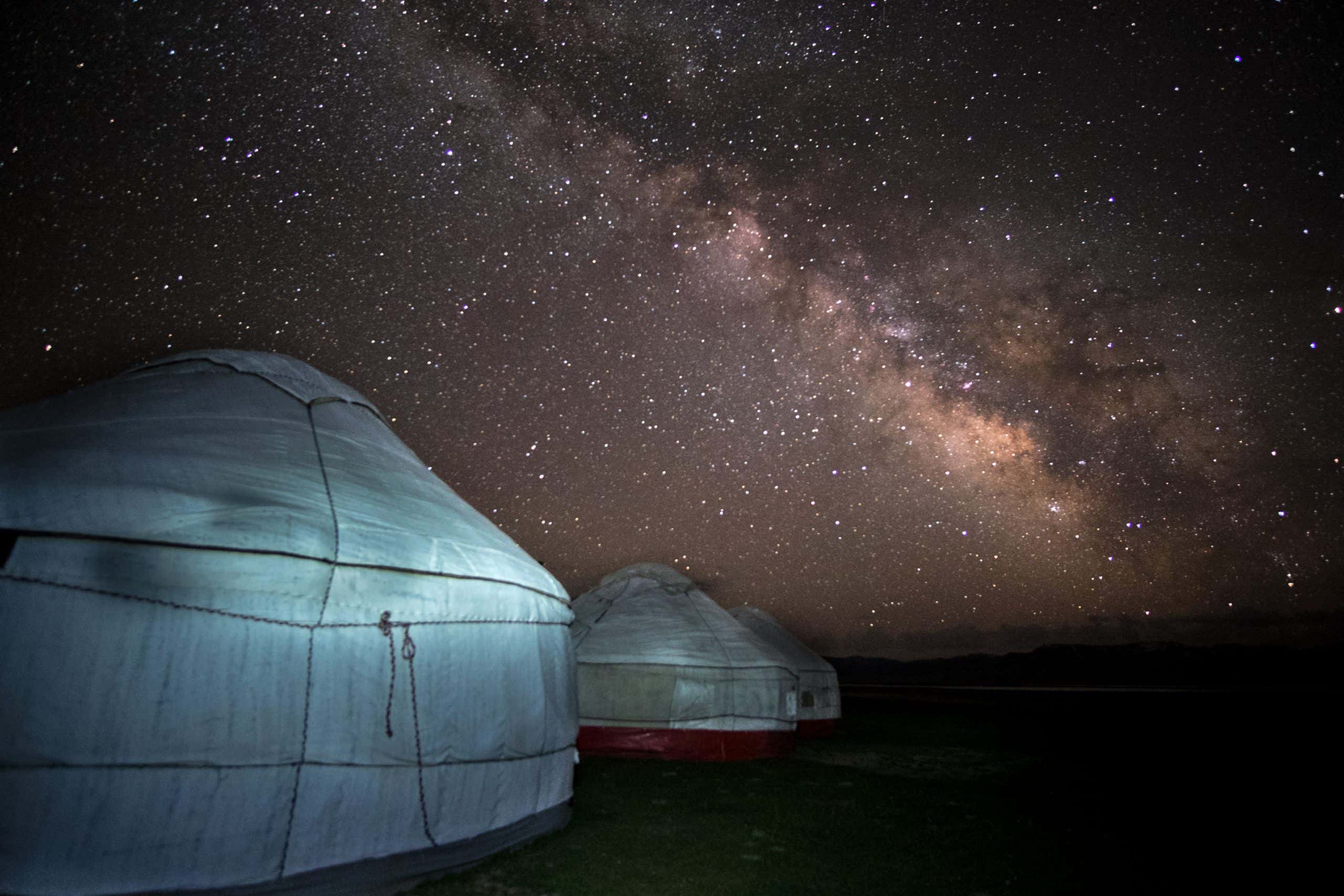 Milky way from central Asia yurt camp