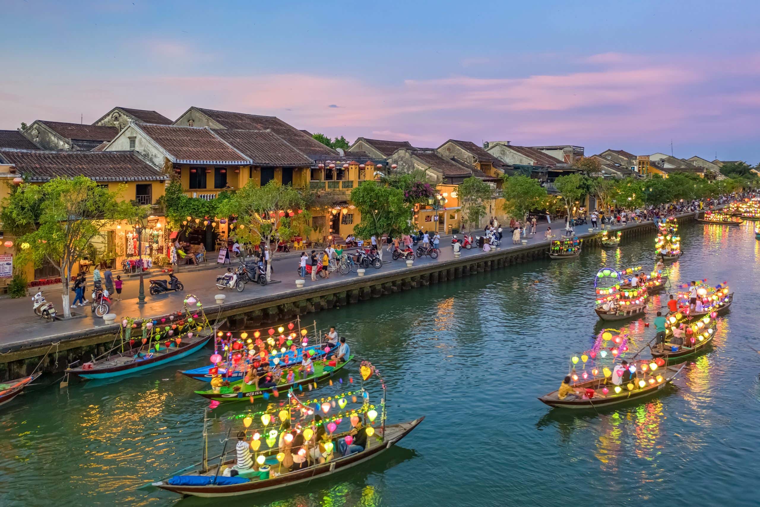 Hoi An, Vietnam : Panorama Aerial view of Hoi An ancient town, UNESCO world heritage, at Quang Nam province. Vietnam. Hoi An is one of the most popular destinations in Vietnam